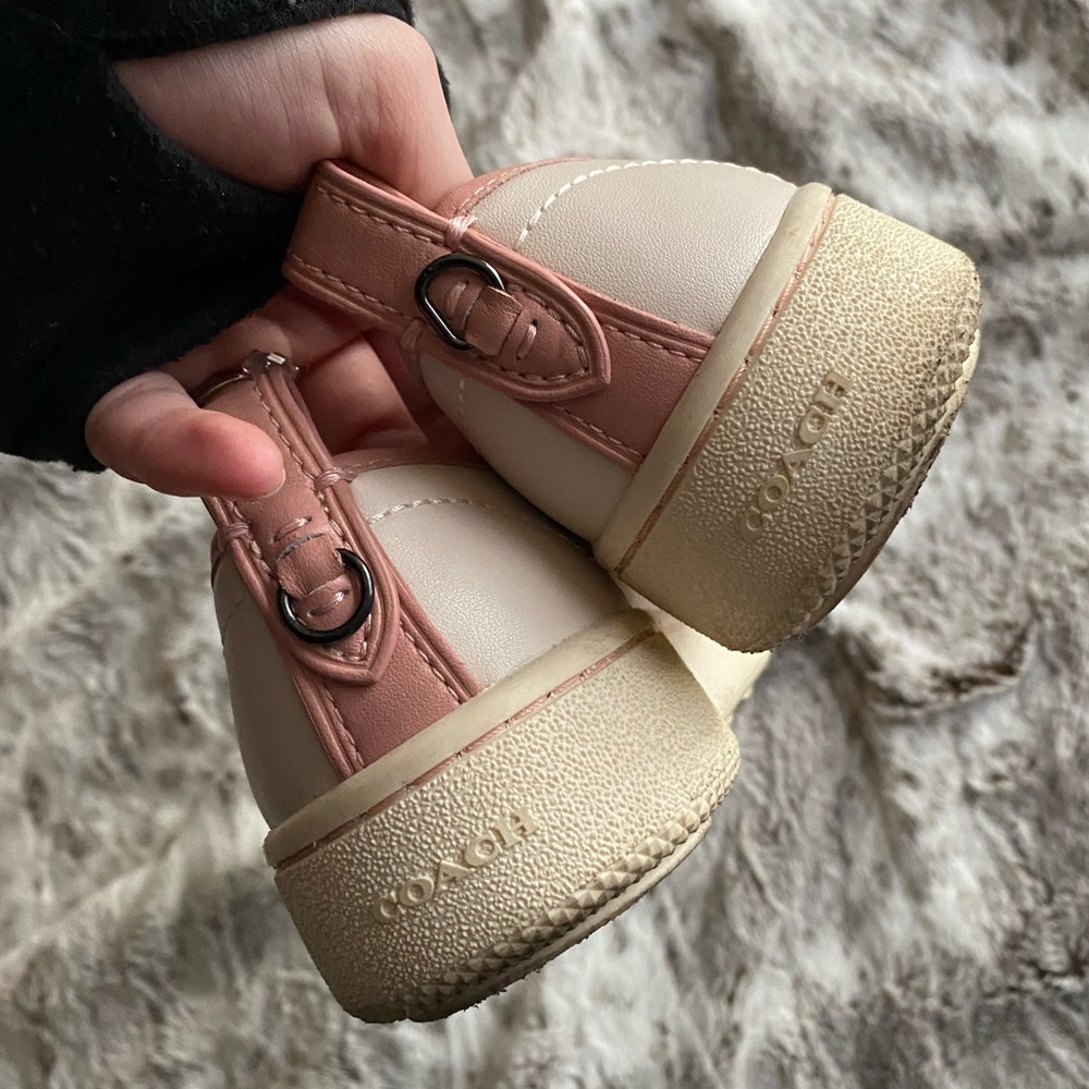 Baby pink slip on COACH shoes